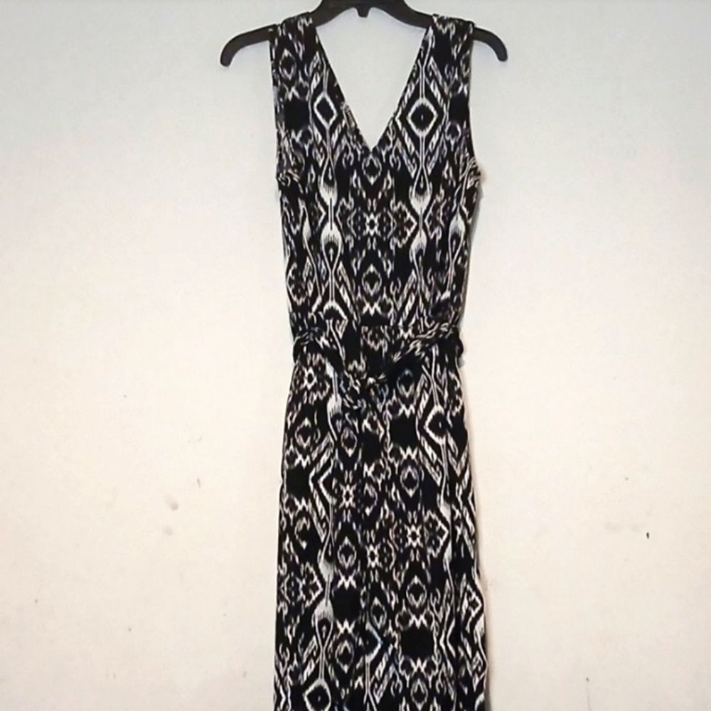 Worthington Black‎ & White Jumpsuit with Belt, pockets & Sleeveless Size 14